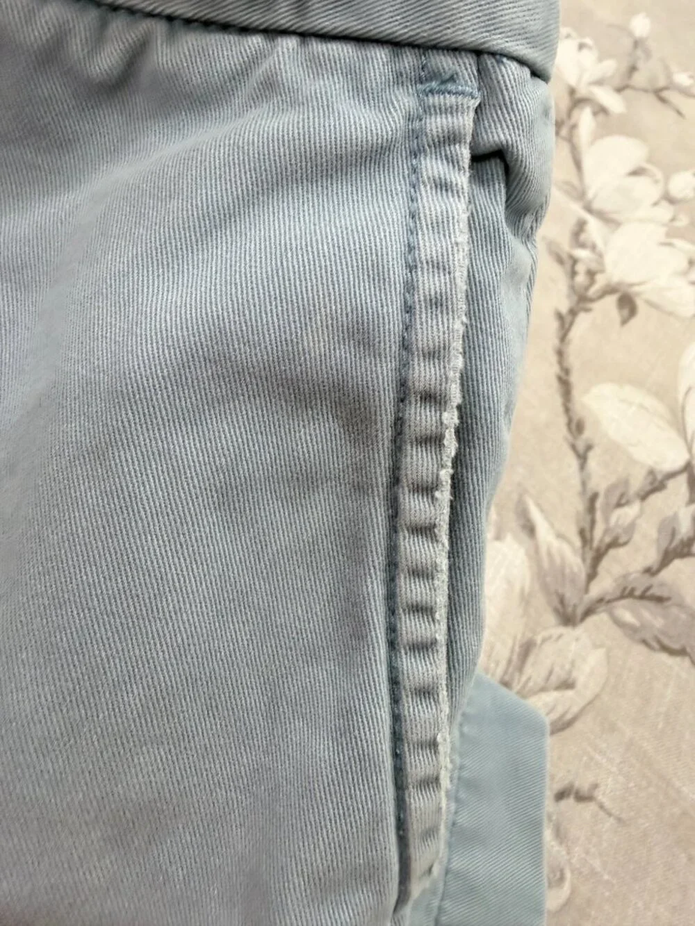 Ralph Lauren Rugby Skull Chino Shorts 33 Blue Distressed Preppy Cotton Y2K